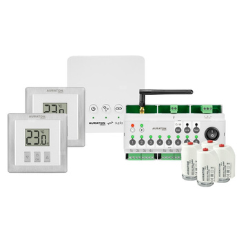 AURATON SMART Starter pack 2 biały: 1x Multizone Controller, 2x Heat Monitor, 1x AURATON Box
