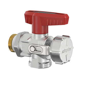 Zawór kulowy Simplex KFE DN 15 kątowy, nie zawiera silikonu