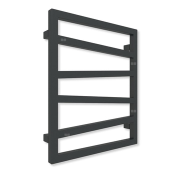 Grzejnik elektryczny TERMA ZIGZAG 600 x 500 mm, kolor czarny jak kruk mat RAL9005, moc 300 W, podłączenie E8, kabel prosty z wtyczką czarny