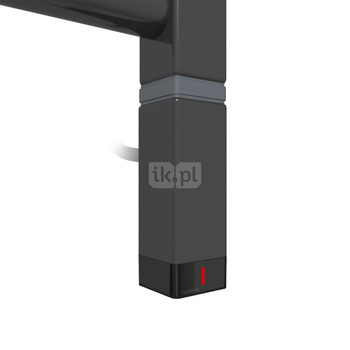 Grzałka TERMA One K30x30, 800W \ Tuba, RAL 9017 Soft, kabel prosty z wtyczką [czarny, 1,5m, logo Ter