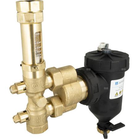 Zespół armatury serwisowej AHS 560 do pomp ciepła, z separatorem zanieczyszczeń ADS 160, z przepływomierzem 5 - 42 l/min, przyłącza GW G1''