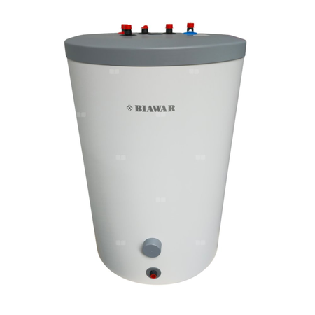 Podgrzewacz c.w.u. stojący BIAWAR LINDO, z przyłączem pod grzałkę elektryczną, stal, izolacja: eps pojemność 143 l maksymalne ciśnienie 6 bar z wężownicą spiralną