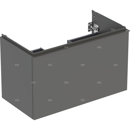 Szafka pod umywalkę Geberit Acanto, z szufladą i szufladą wewnętrzną: Szerokość umywalki=90cm, Korpus i front: lava / lakierowany matowy, Uchwyt: lava / malowany proszkowo, matowy