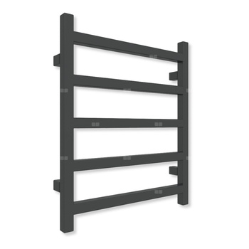 Grzejnik elektryczny TERMA SIMPLE 600 x 500 mm, kolor czarny jak kruk soft, moc 200 W, podłączenie E8, kabel spiralny z wtyczką czarny