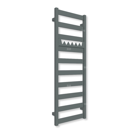 Grzejnik drabinkowy TERMA VIVO, podłączenie ZX, wym. 1150 x 400 mm, kolor surowy metal (farba), moc 366W