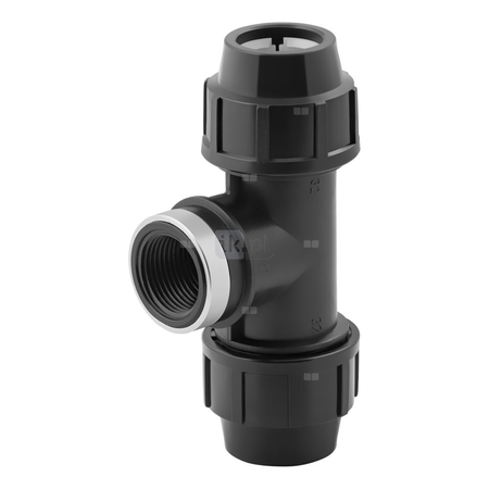 Trójnik skręcany z gwintem wewnętrznym do rur PE PN16 50 mm x 1 1/4