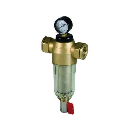 Filtr mechaniczny, samoczyszczący, sterowanie ręczne przepływem wstecznym 6 bar z manometrem, 3000l/h podłączenie 3/4", 4000 l/h podłączenie 1" 1"(3/4") - 90µ+40µ