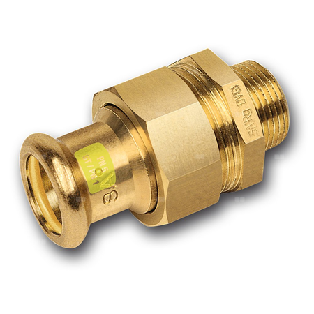 Śrubunek SANHA Press Gas trzyczęściowy, Cu, 42 mm x 1 1/2'' (zw x GZ)