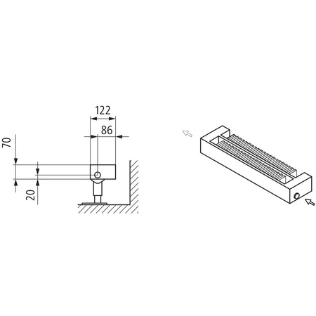 Kermi konwektor KNN22 140x122x1200 RAL 9016, 6 bar, z osłoną, podł. Uni