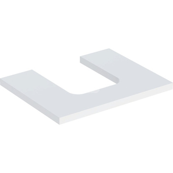 Blat pod umywalkę Geberit ONE z wycięciem, do umywalki nablatowej w kształcie misy: B=59.8cm, Biały, Lakierowany matowy, Przekrój=Na środku