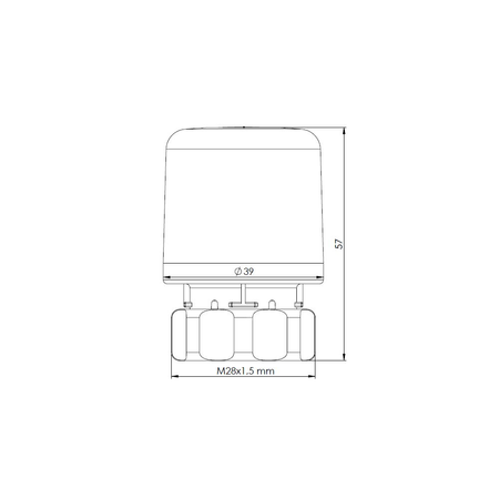 Siłownik termoelektryczny TSA-02, GW M28x1,5 mm, 230 V AC, NC