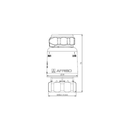 Siłownik termoelektryczny TSA-02 FO, GW M30x1,5 mm, 230 V AC, NC, funkcja sterowania ręcznego