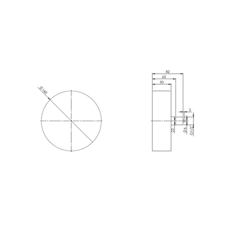 Ciśnieniomierz różnicowy AFRISO KP D411 0/40 mbar mosiądz G1/2B aksjalne fi 160, kl. 1.6%