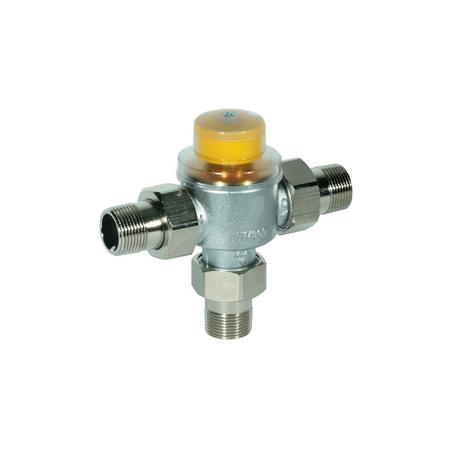 Termostatyczny zawór mieszający 3/4", ze zwiększonym przepływem, przyłącze śrubunkowe