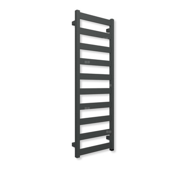 Grzejnik elektryczny TERMA VIVO ONE 1150 x 400 mm, kolor błyszcząca szarość, moc 400 W, podłączenie E1, kabel prosty bez wtyczki czarny