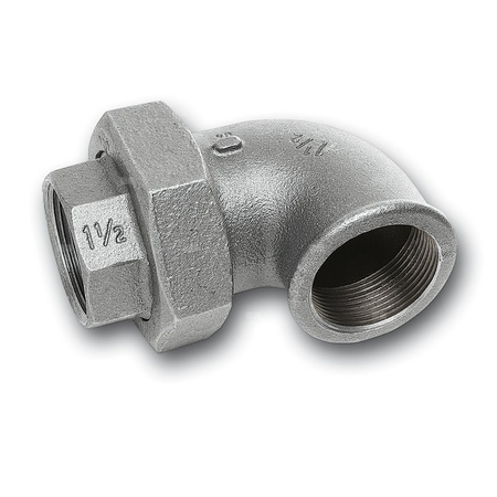 Śrubunek 45' SANHA 95# trzyczęściowy, żeliwo (ocynk galwaniczny/elektrolityczny) (ocynk), 1/2'' (GW)