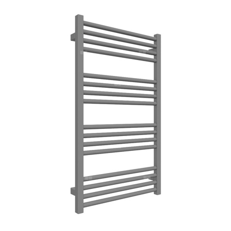 Grzejnik elektryczny TERMA FIONA 900 x 530 mm, kolor szary kurz RAL7037, moc 400 W, podłączenie E1, kabel spiralny z wtyczką szary