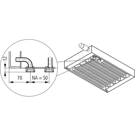 Kermi konwektor KNN22 70x122x2200 RAL9016, 6 bar, bez osłony, podł. 14