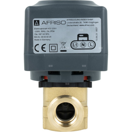 2-drogowy zawór strefowy AZV 443, DN20, G1", Kvs 10, 230 V AC, NC