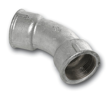 Łuk 45' SANHA 41#, żeliwo (cynk/nikiel) (ocynk), 1 1/4'' (GW)