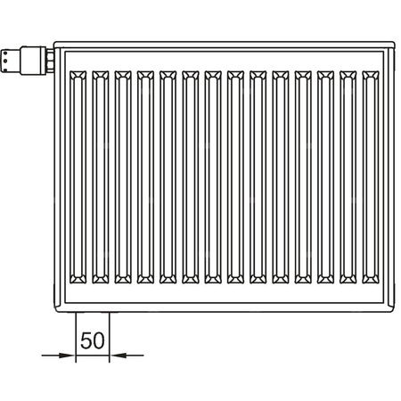 Grzejnik płytowy typ 11 KERMI Profil-V, prawy, z osłonami wym. 300 x 800 mm, kolor biały, moc 441 W