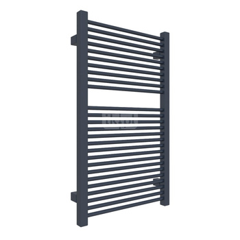 Grzejnik elektryczny TERMA MIKE 430 x 735 mm, kolor dżinsowy, moc 400 W, podłączenie E1, kabel prosty bez wtyczki z maskownicą czarny