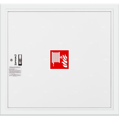 Hydrant DN 33 wnękowy, wąż 20 m, ocynk fasada, zamek patent, RAL 9003