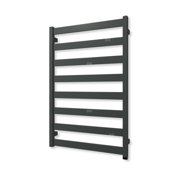 Grzejnik elektryczny TERMA VIVO ONE 910 x 600 mm, kolor surowy metal, moc 300 W, podłączenie E8, kabel prosty bez wtyczki czarny