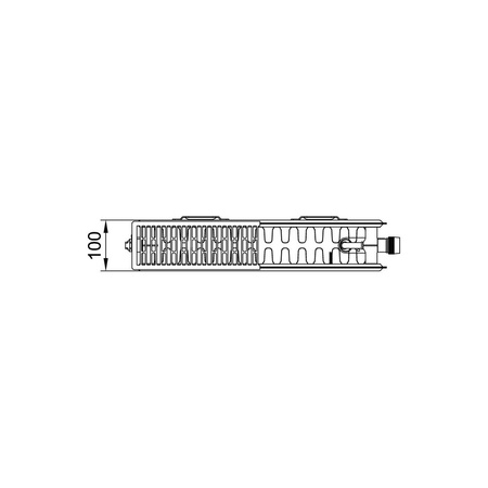 Grzejnik płytowy typ 22 KERMI X2 Profil-V, lewy, z osłonami wym. 300 x 1200 mm, kolor biały, moc 1151 W