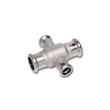 Czwórnik SANHA Therm jednopłaszczyznowy stal 18 mm x 18 mm x 15 mm x 15 mm, zw x zw x zw x zw