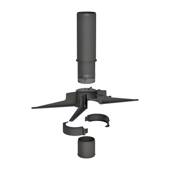 Rura końcowa z zawiesiem Concept By JEREMIAS (pp-flex) ZZ x ZW 80 x 80 mm, kolor czarny