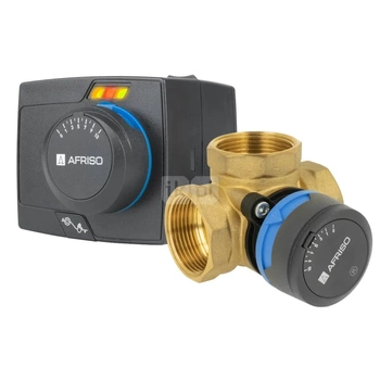 Zawór obrotowy trójdrogowy AFRISO ARV 385 Vario ProClick, mieszający, Siłownik elektryczny ARM 343, DN 32