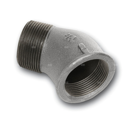 Kolano 45' SANHA 121#, żeliwo (ocynk galwaniczny/elektrolityczny) (ocynk), 2'' (GW x GZ)