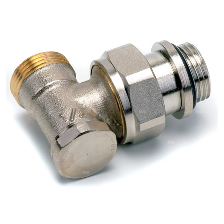 Zawór kątowy do wlutowania na rurze miedzianej regulacja nastawy i odcięcie przepływu 15-1/2