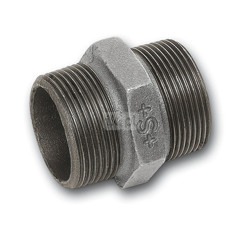 Nypel SANHA 280#, żeliwo (cynk/nikiel) (ocynk), 1 1/4'' (GZ)