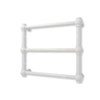 Grzejnik elektryczny TERMA RETRO 430 x 500 mm, kolor chrom, moc 120 W, podłączenie E1, kabel spiralny z wtyczką srebrzysty