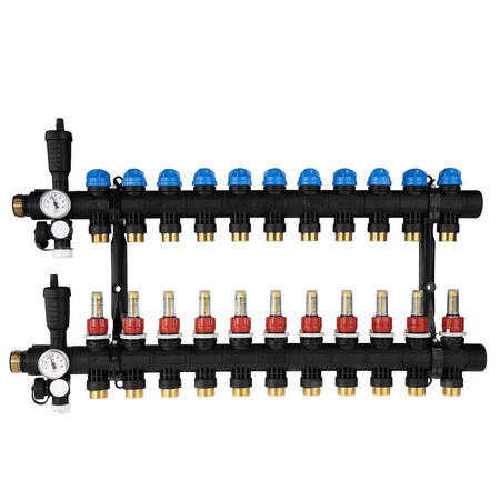 Rozdzielacz do ogrzewania podłogowego AFRISO ProCalida EF1 11-obieg. poliamid GZ 1'' x euroconus 3/4''