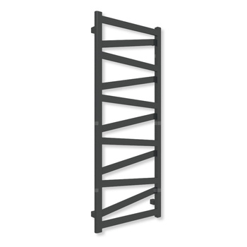 Grzejnik elektryczny TERMA VIPERA 1230 x 500 mm, kolor czarny jak kruk soft, moc 400 W, podłączenie E8, kabel prosty bez wtyczki z maskownicą czarny