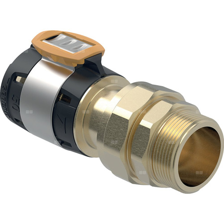 Złącze GEBERIT FlowFit, brąz krzemowy bezołowiowy, 2 3/4'' x 50 mm (GZ x łącznik zaprasowywany)