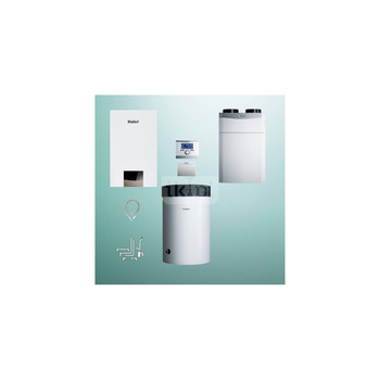 Pakiet - Kocioł gazowy jednofunkcyjny VAILLANT ecoTEC exclusive VC 20CS/1-7 kondensacyjny wiszący 2.8 - 21 kW + RegulatorsensoCOMFORT 720 + RekuperatorrecoVAIR 360/4E + Moduł sterowaniaVR 921 + Zasobnik c.w.uVIH R 200/6 M