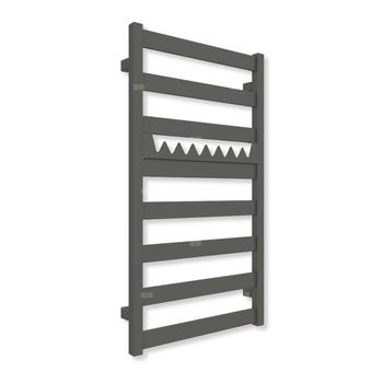 Grzejnik elektryczny TERMA VIVO 910 x 500 mm, kolor szary ciemny soft, moc 400 W, podłączenie E1, kabel spiralny z wtyczką