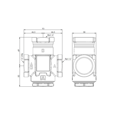 Zawór bezpieczeństwa AFRISO ATV 554 mosiądz GW x GW 1 1/4''