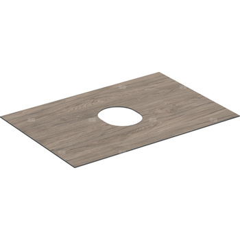 Płyta przykrywająca Geberit do dolnej szafki pod umywalkę stawianą na blat, z jedną szufladą: B=75cm, Orzech włoski hickory / Melamina, struktura drewna