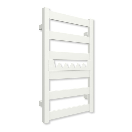 Grzejnik elektryczny TERMA VIVO 670 x 400 mm, kolor biały sygnałowy RAL9003, moc 200 W, podłączenie E1, kabel prosty bez wtyczki z maskownicą biały