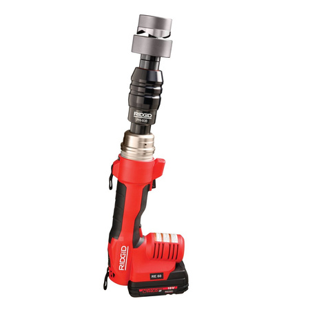 Elektronarzędzie RE 60 z głowicą nożycową SC-60C, okrągłą głowicą zaciskową LR-60B i głowicą do wybijania otworów PH-60B