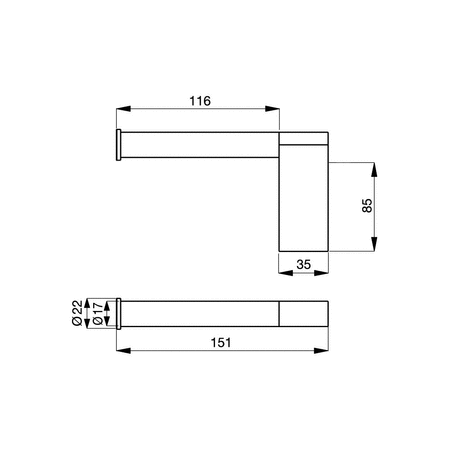 Uchwyt na papier toaletowy 151x88,5x25 mm - CONNECT