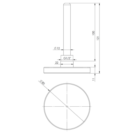 Termometr bimetaliczny AFRISO BiTh fi 80 mm 0…60'C tuleja 100 mm połączenie ax