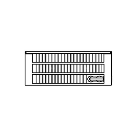 Konwektor Kermi V-Kon S Typ33 BH140x194x1300mm QN1489, weiß, 6 bar, m. Abd., Vent. re