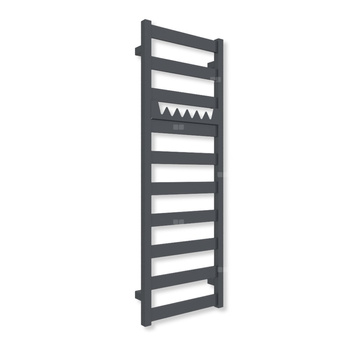 Grzejnik elektryczny TERMA VIVO 1150 x 400 mm, kolor metaliczna czerń, moc 400 W, podłączenie E1, kabel prosty bez wtyczki z maskownicą