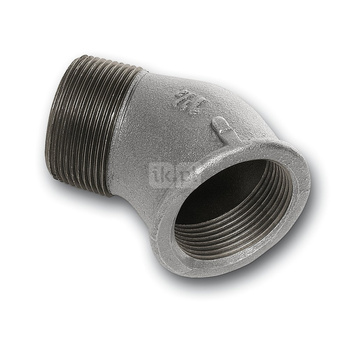 Kolano 45' SANHA 121#, żeliwo (ocynk galwaniczny/elektrolityczny) (ocynk), 1 1/4'' (GW x GZ)